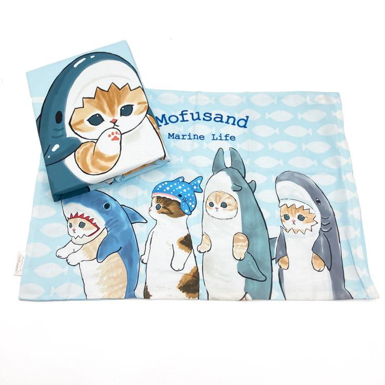 mofusand 毛公仔被套枕套2件套 鯊魚貓 掛布被套 枕頭套 圖 2