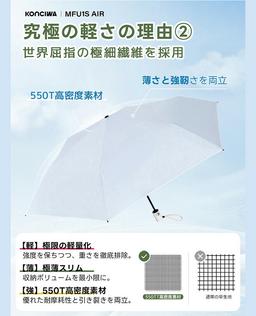 KONCIWA MFU1S Air 碳纖維自動開收摺疊遮陽傘 圖 7