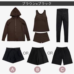 Dearcolon rs005set5 修飾體型連帽防曬泳衣5件套裝（連打底褲） 圖 46