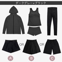 Dearcolon rs005set5 修飾體型連帽防曬泳衣5件套裝（連打底褲） 圖 47