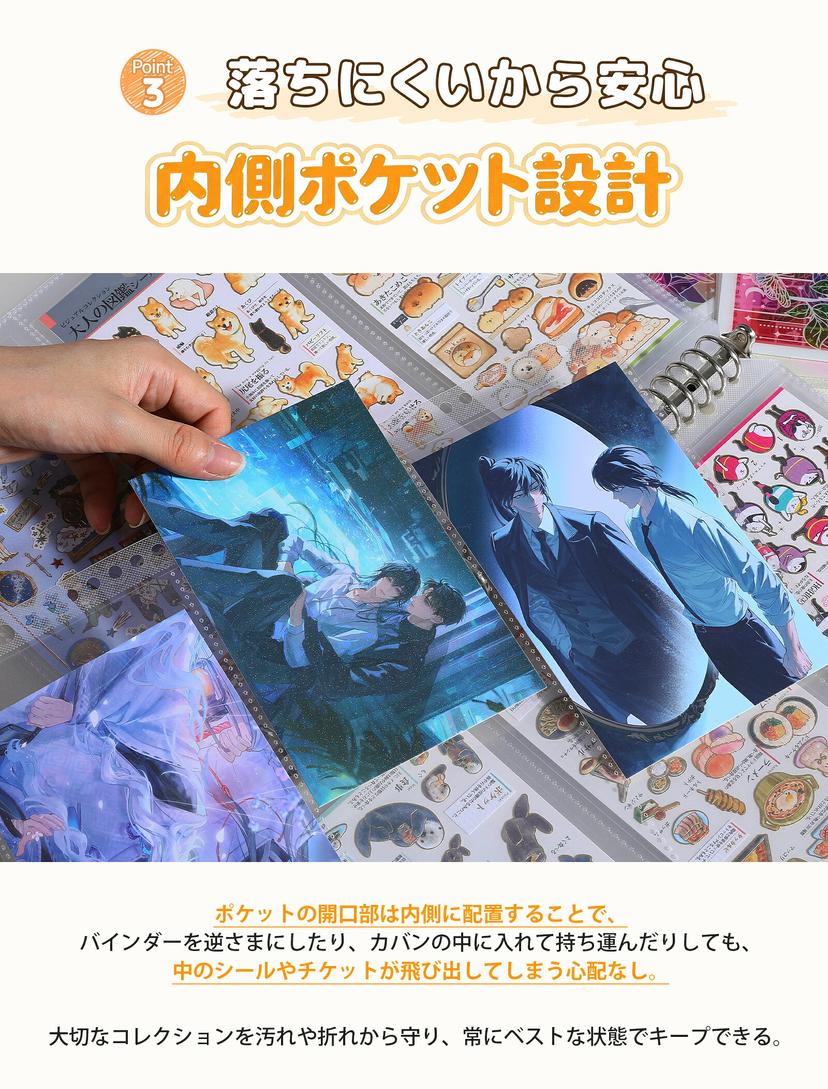 AGPTEK 高透明 A4 貼紙收納內頁（3口袋） 圖 25