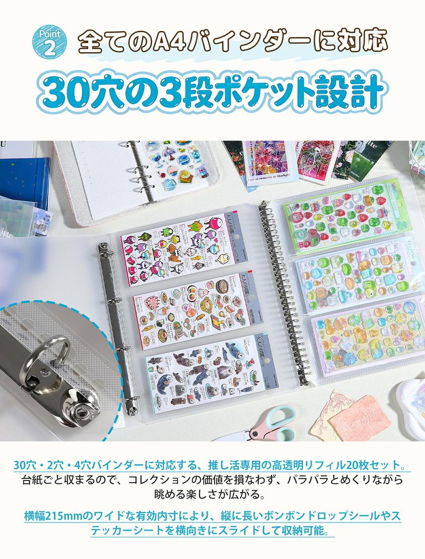 AGPTEK 高透明 A4 貼紙收納內頁（3口袋） 圖 24