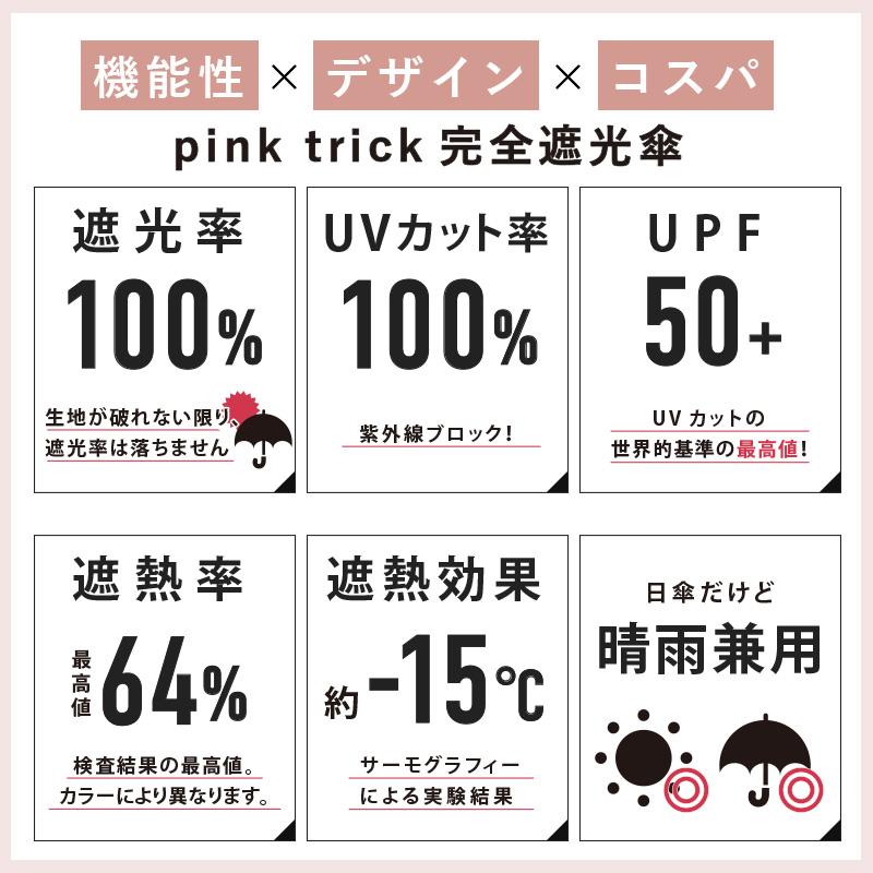 Pink Trick 完全遮光兩段摺疊晴雨兩用傘 (2way) 圖 1