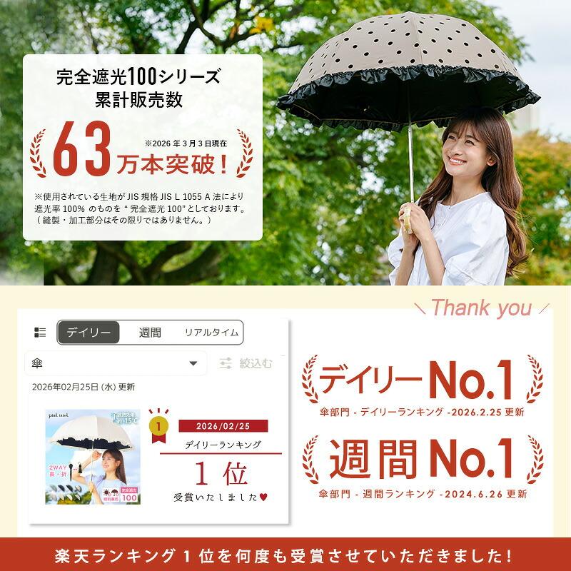 Pink Trick 完全遮光兩段摺疊晴雨兩用傘 (2way) 圖 3