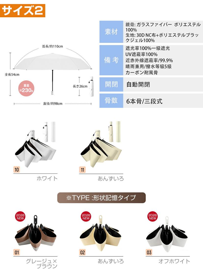 Rxdmss 輕量形狀記憶自動開收防曬摺疊傘 圖 17