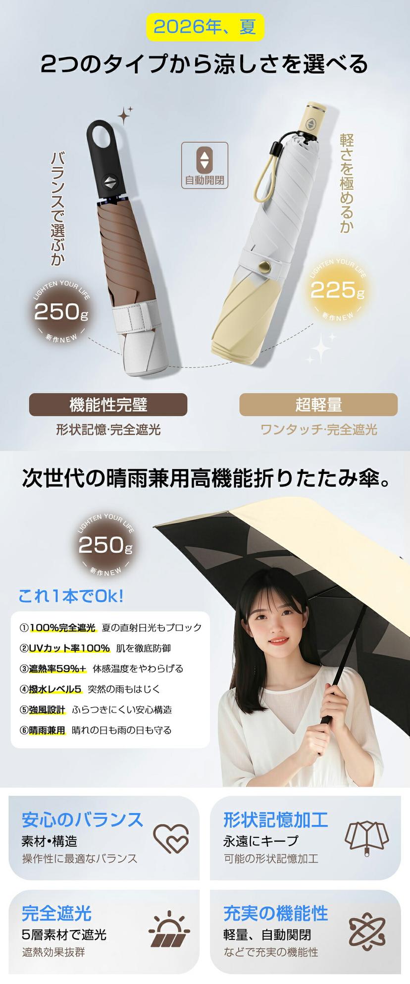 Rxdmss 輕量形狀記憶自動開收防曬摺疊傘 圖 20
