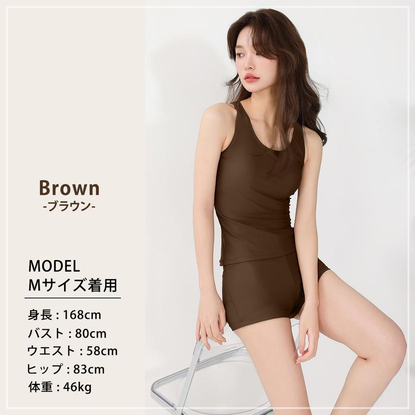 Teddy Shop 女裝坦基尼分體泳衣兩件套 無袖連胸墊上衣 短褲 遮肚顯瘦運動泳衣 圖 18